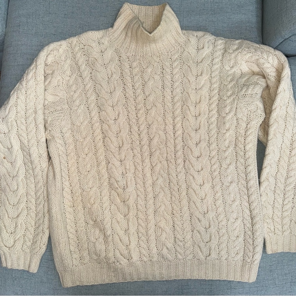 Men's Cream Cable Knit Sweater